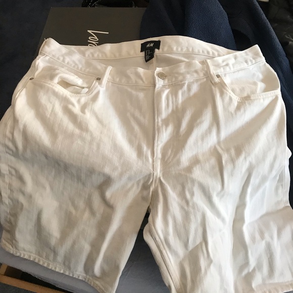 h&m mens white shorts